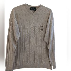 Vintage Peter Scott Scottish Wool Blend V Neck Golf Sweater Size L
